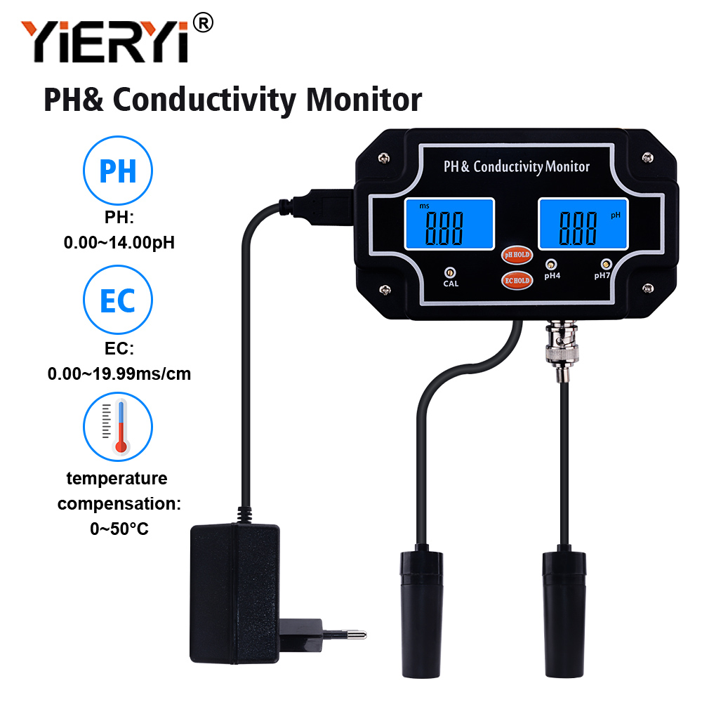 Aquarium Fish In Online - yieryi Digital Online PH/EC Conductivity Monitor