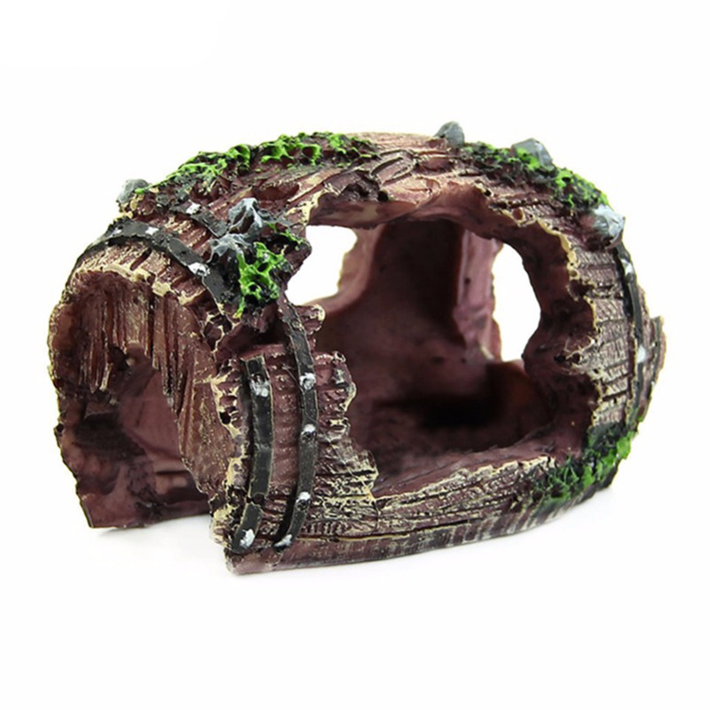 Aquarium Artificial Barrel Cav - Aquarium Fish Hide ulasan dan harga