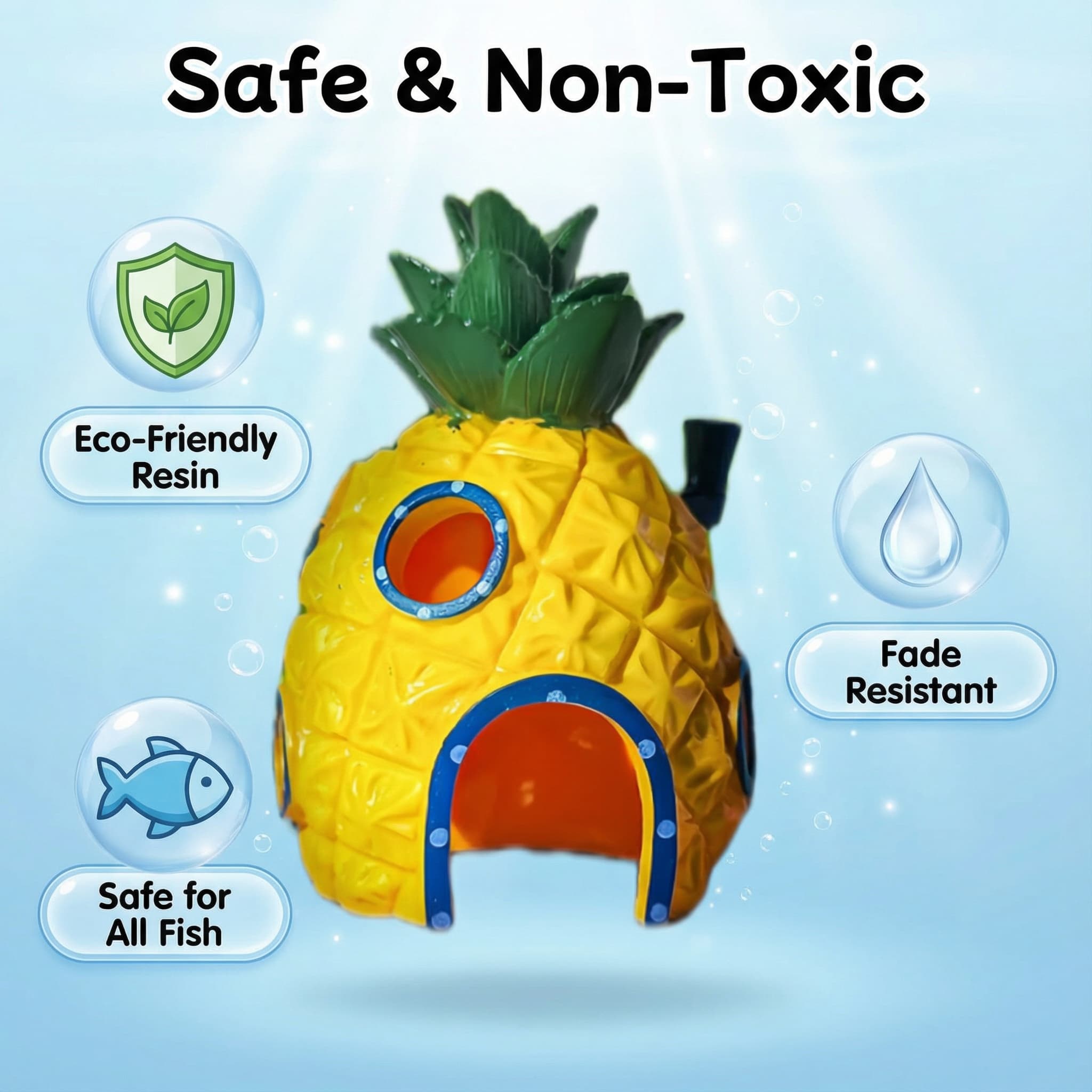Pineapple House Aquarium Decor - Aquarium Fish Hide ulasan dan harga