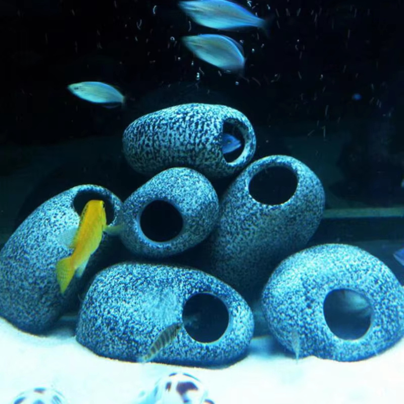 1/2Pcs Aquarium Cichlid Stone  - Aquarium Fish Hide ulasan dan harga