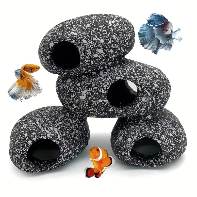 1/2Pcs Aquarium Cichlid Stone  - Aquarium Fish Hide ulasan dan harga